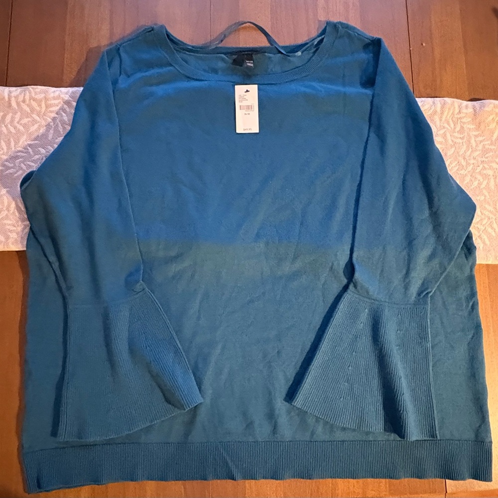Lane Bryant Teal Knit Top NWT size 26/28